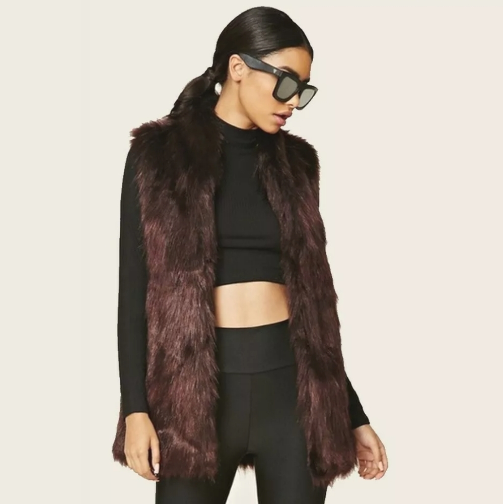 sebby collection • faux fur vest sweater nwot